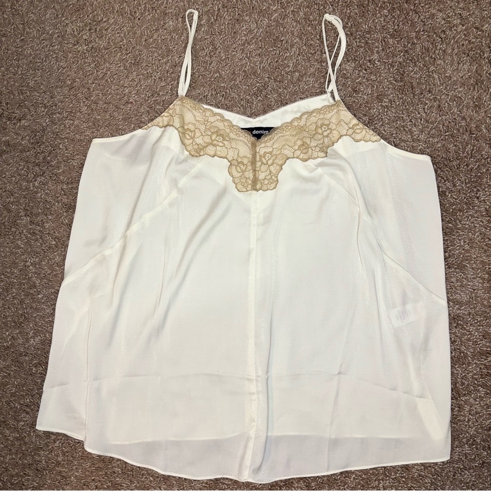Denim 24/7 Women’s Sz 18W Embroidered Boho Chic Neutral Cami Western Tank Top